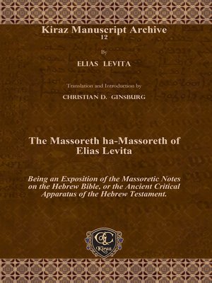cover image of The Massoreth ha-Massoreth of Elias Levita